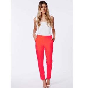 Missguided Neon Coral Cigarette Pant
